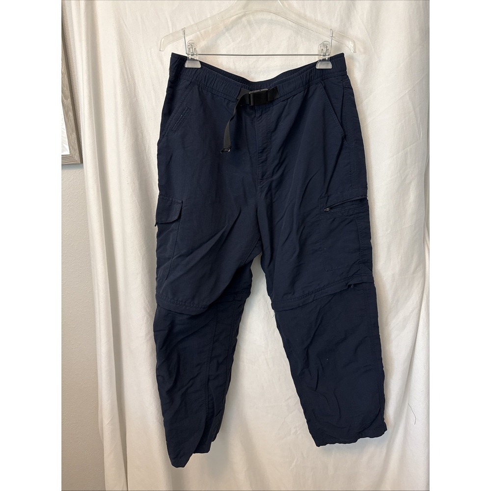 NordicTrack Mens Blue Cargo Convertible Nylon Hiking Pants 36x29